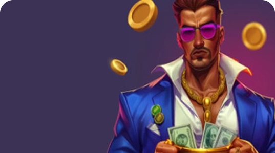 Coolzino logo con ragazzo che punta e banconote volanti